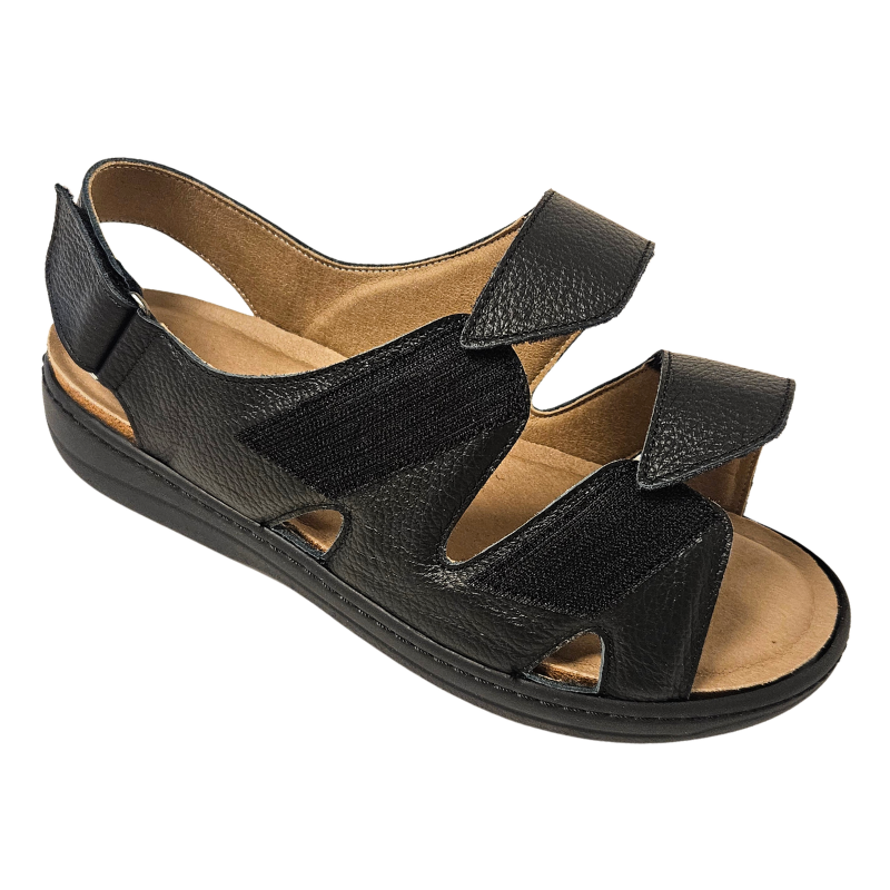 Tecnica sandalia para hombre con velcro - Negro