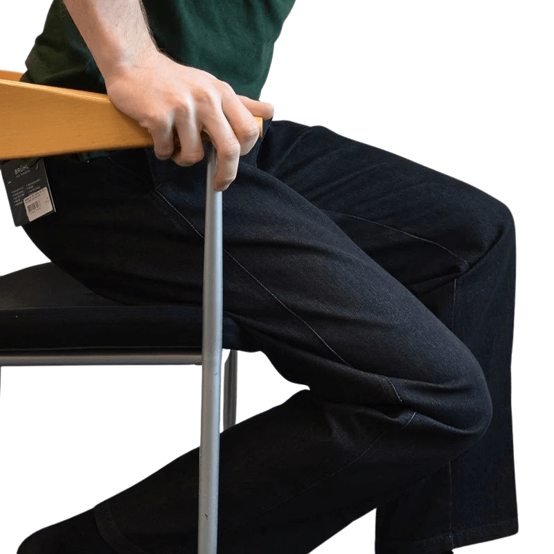 Jeans med elastik i taljen - Koksgrå/sort