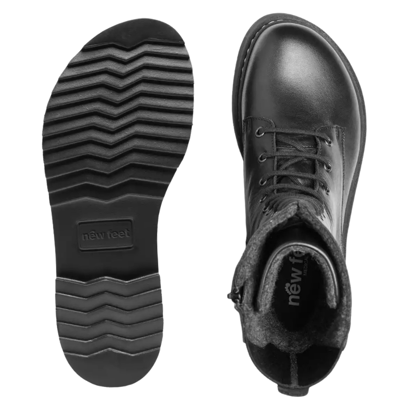 New Feet bota de mujer alta - Negro