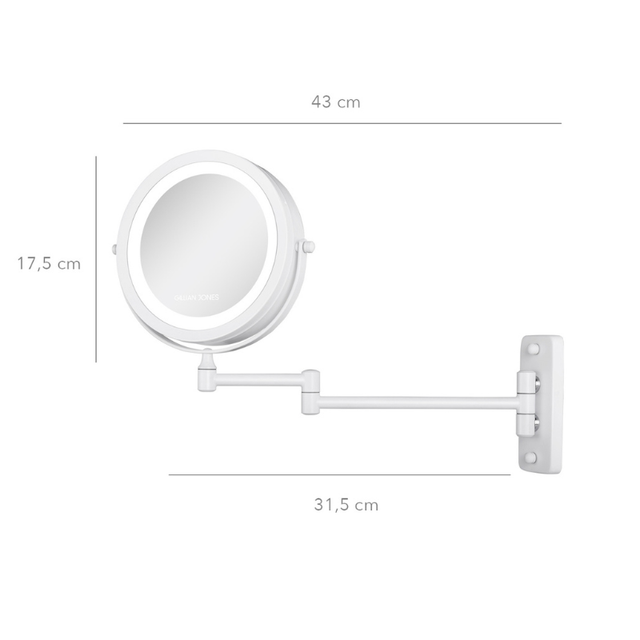 10246-90 Espejo de maquillaje de pared Blanco