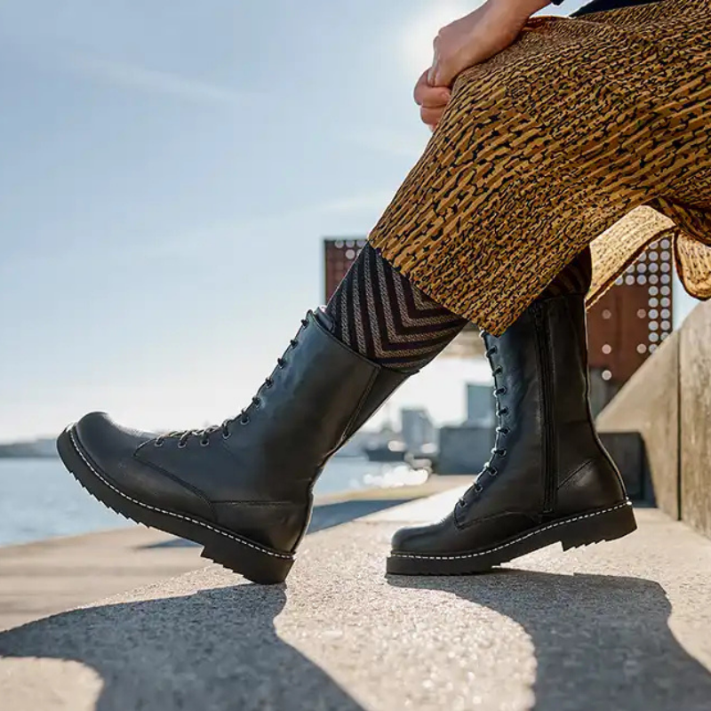 New Feet bota de mujer alta - Negro