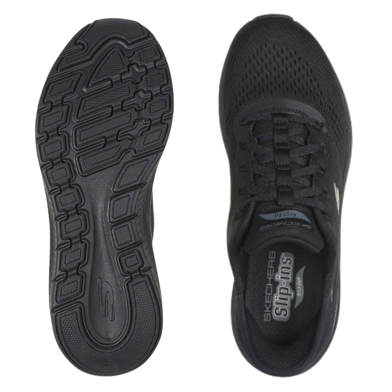 Skechers ancho slip-in zapatilla de mujer - Negro