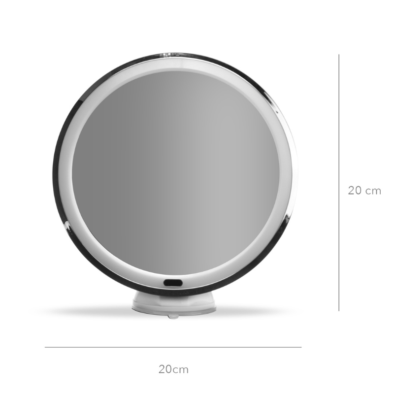 Makeup - spejl med lys Ø20 cm - 5x forstørrelse