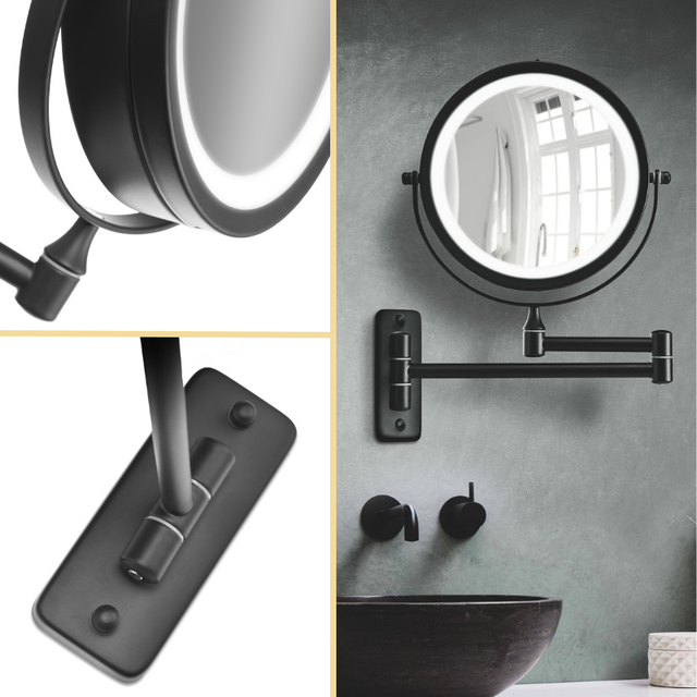 10246-00 espejo de maquillaje negro para pared