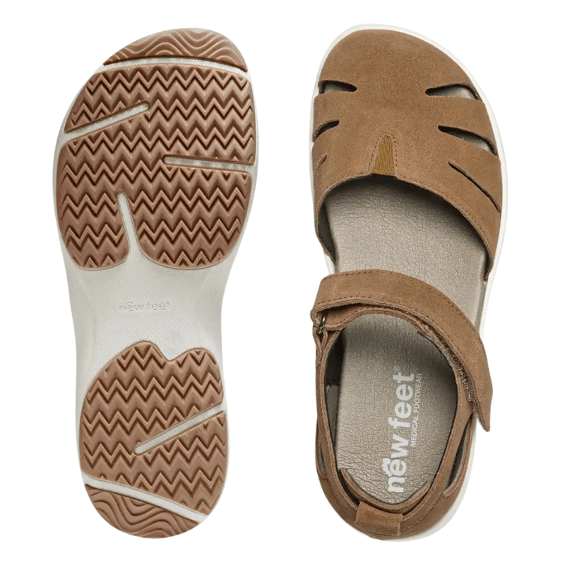 New Feet lukket damesandal - Brun