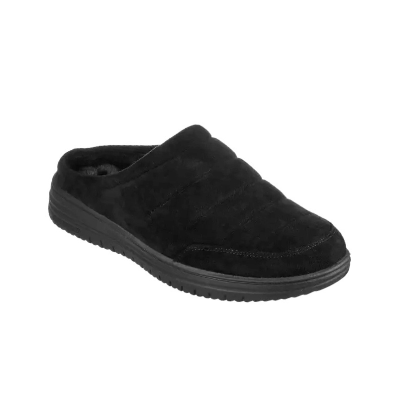 Skechers foret herreslipper - Sort