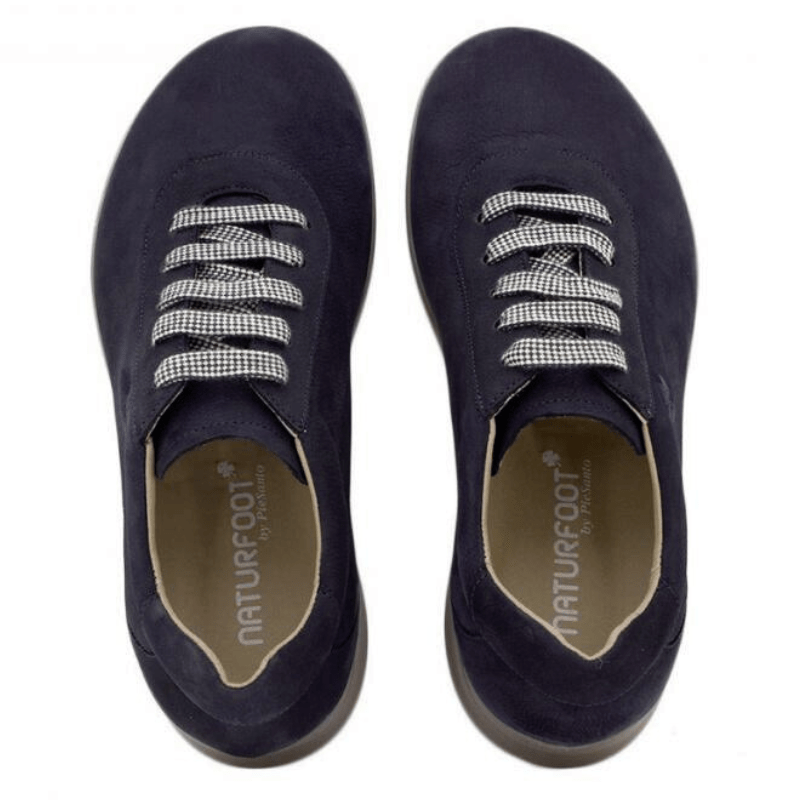 Naturfoot damesneaker i ruskind - Marineblå