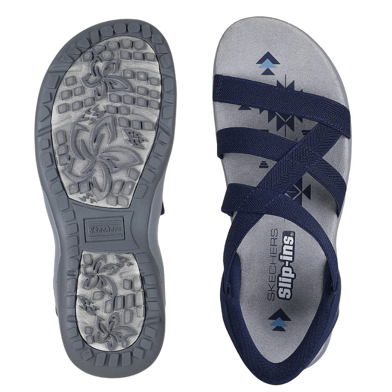 Skechers slip-in damesandal - Blå