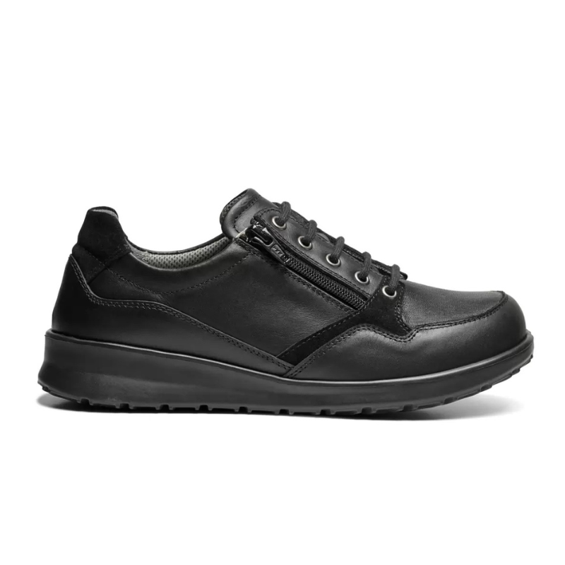 New Feet zapato de mujer con cordones y cremallera - Negro