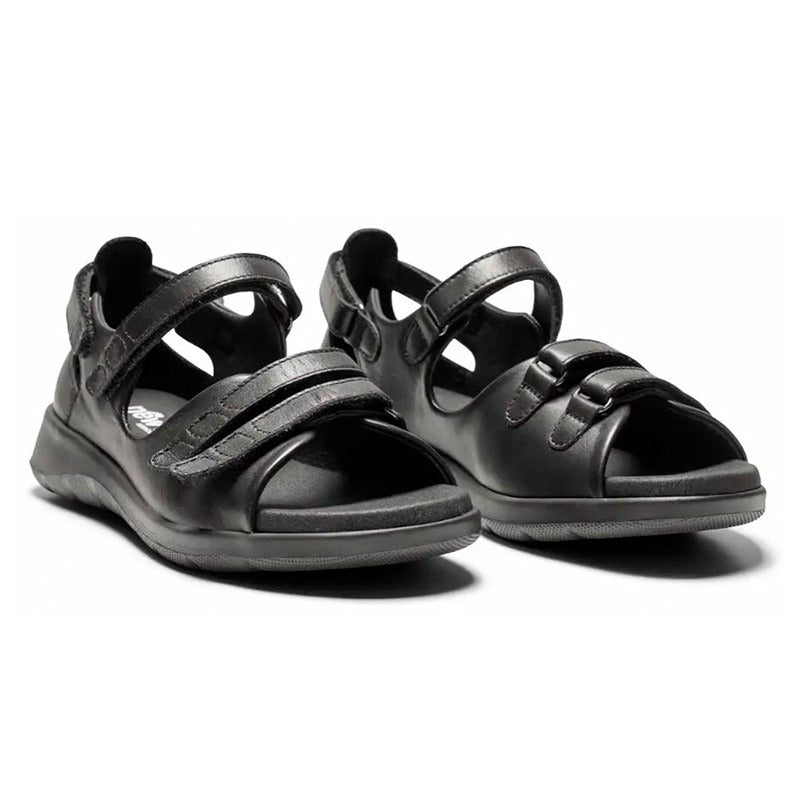 New Feet damesandal i skind - Sort - Seniorshop