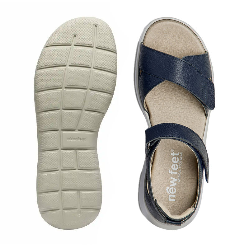 New Feetdamesandal - Mørkeblå - Seniorshop