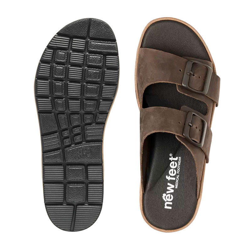 New Feet åben damesandal - Brun - Seniorshop