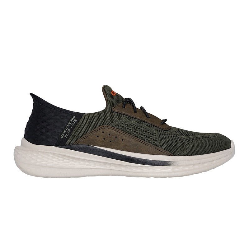 Skechers slip - in herresneaker - Oliven - Seniorshop