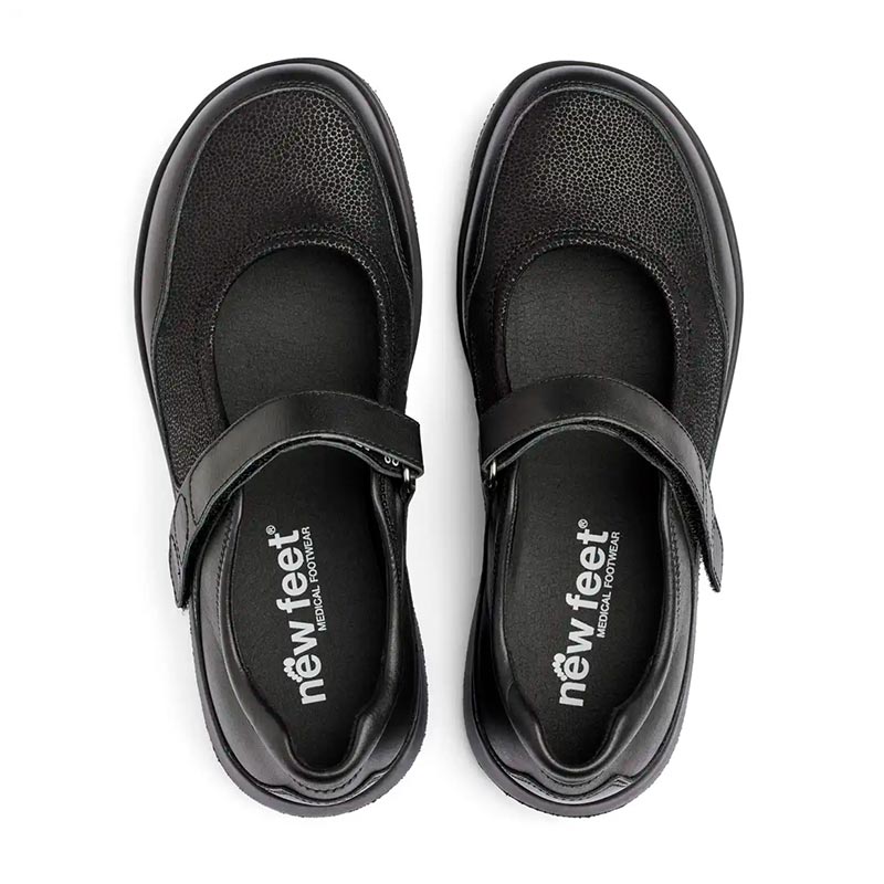 New Feet ballerina med stretch - Sort - Seniorshop