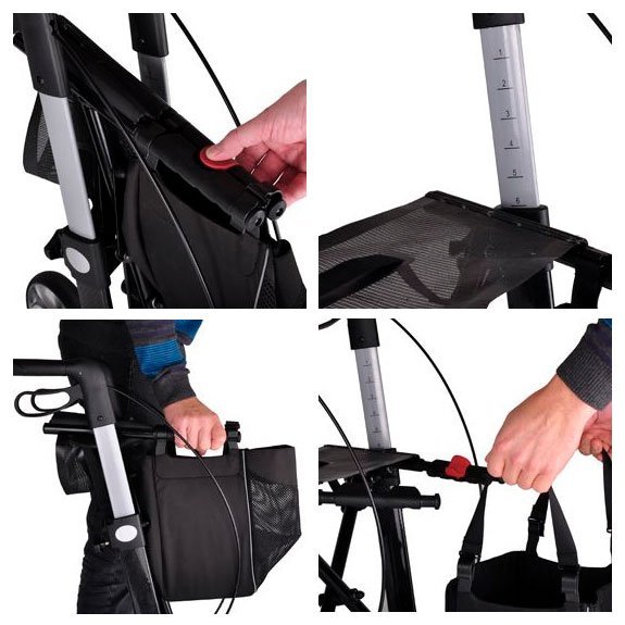 Server HD rollator - bredt sæde - Seniorshop