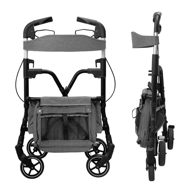 W4 rollator / indkøbsvogn - Bordeaux - Seniorshop