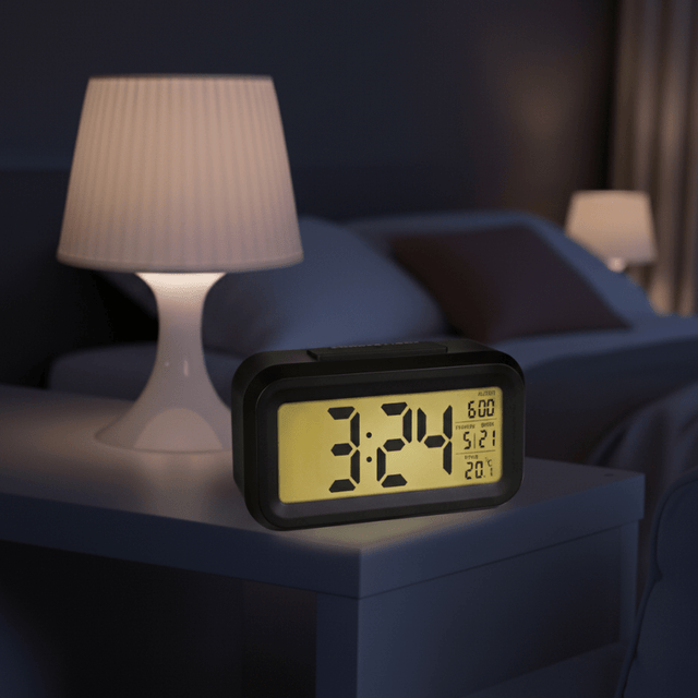 Reloj despertador con Display LCD - Negro