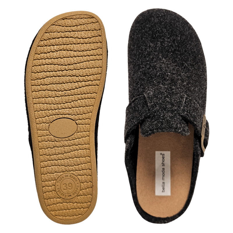 Bella Moda zapatillas de casa para mujer - Antracita
