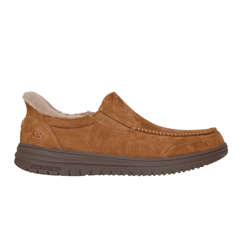Skechers slip-in zapatillas para casa de hombre - Marrón