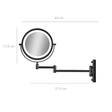 10246-00 espejo de maquillaje negro para pared