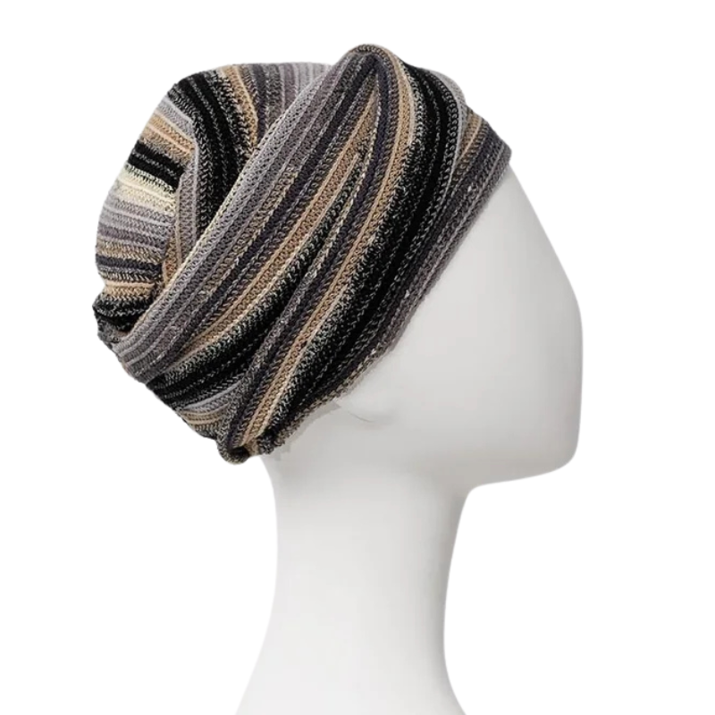 Zoya turbante - Black Autumn Stripes
