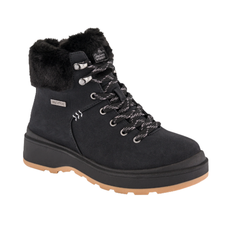 Skechers bota impermeable para mujer - Negro