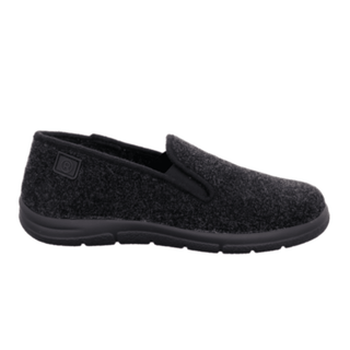 Zapatilla de hombre Rohde negra de fieltro con abertura elástica, vista lateral