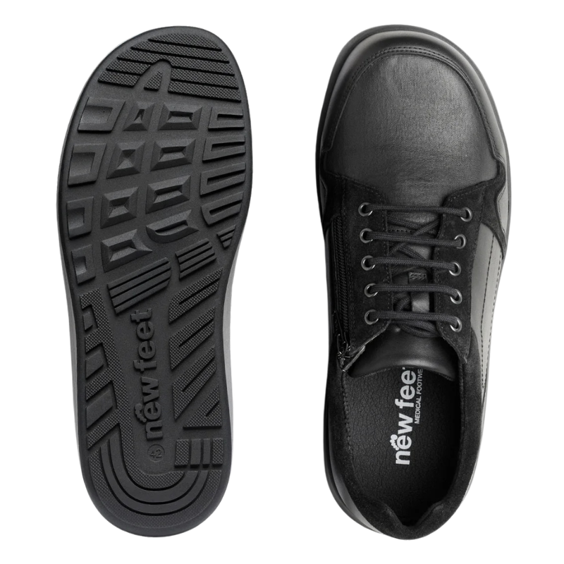 New Feet zapatos de hombre con stretch - Negro