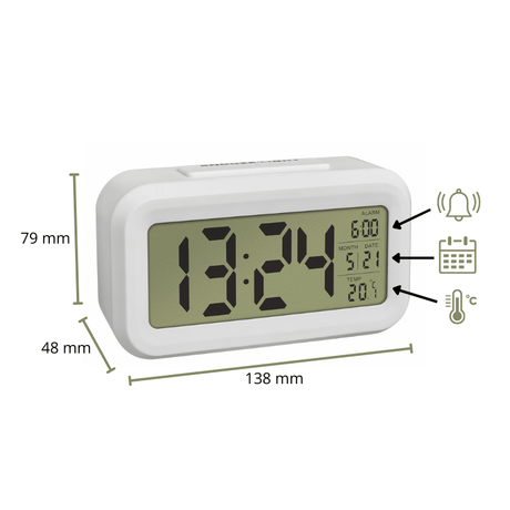 Despertador con pantalla LCD - Blanco