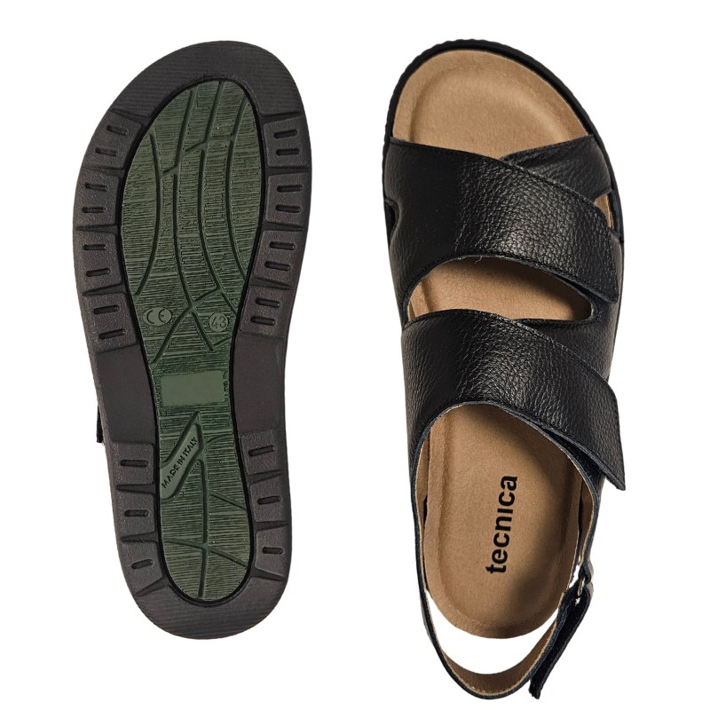 Tecnica sandalia para hombre con velcro - Negro