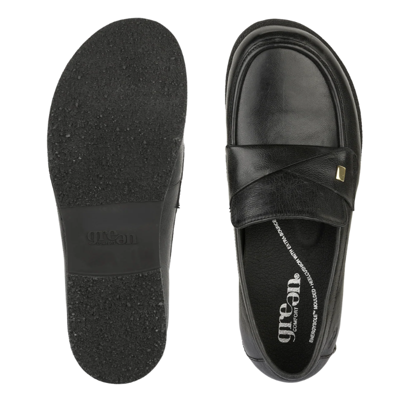 Green Comfort mocasín para mujer - Negro