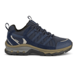 Zapatilla de exterior azul oscuro Green Comfort para mujer, vista lateral, con cordones y detalles de malla