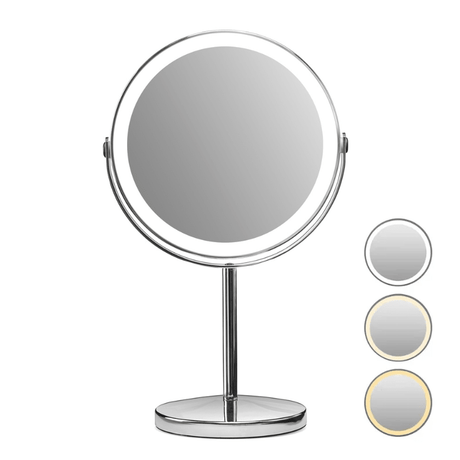 Makeup - spejl med tonet lys - 1x/10x forstørrelse