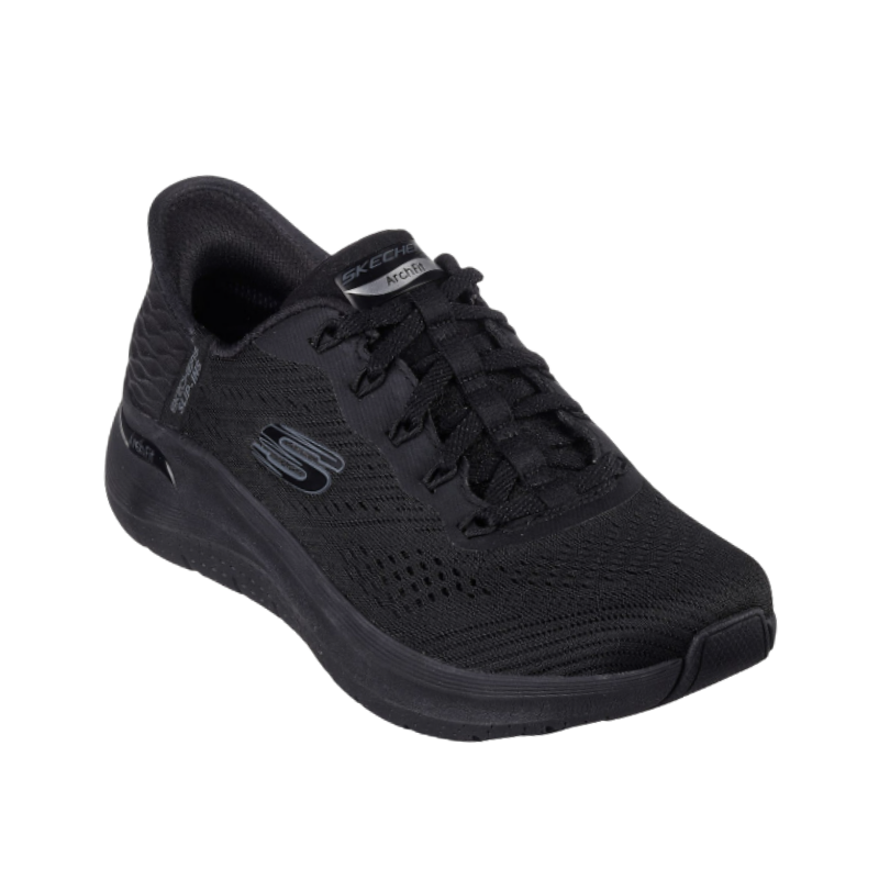 Skechers ancho slip-in zapatilla de mujer - Negro
