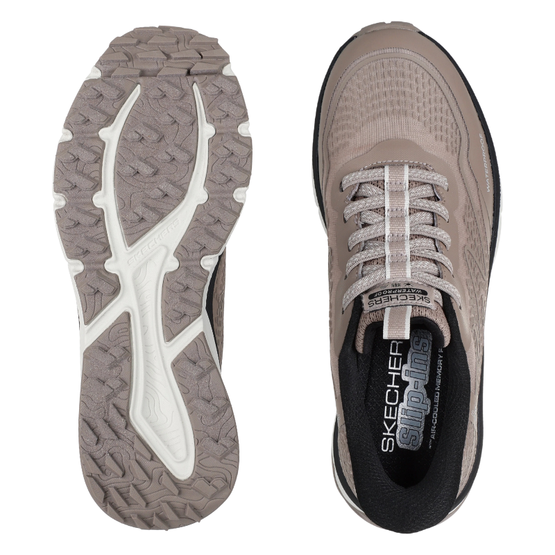 Skechers zapatilla impermeable slip-in para mujer - Gris marrón