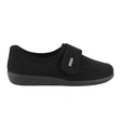 Zapatilla de casa Rohde negra para mujer con velcro y suela de goma antideslizante, vista lateral