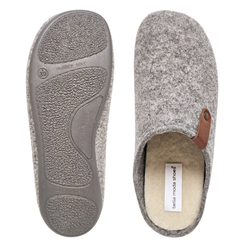 Bella Moda zapatillas de casa para mujer - Gris