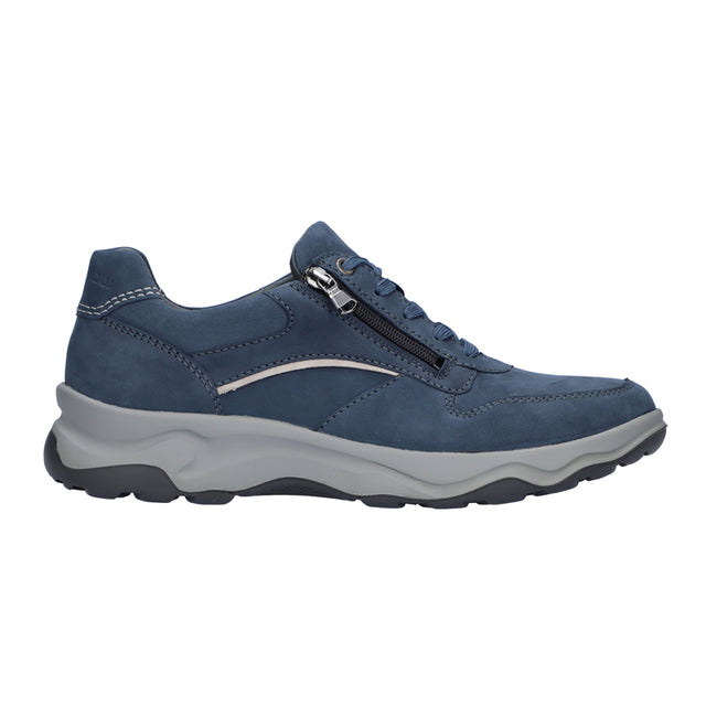 Zapatillas de hombre con cremallera, Azul, Waldläufer