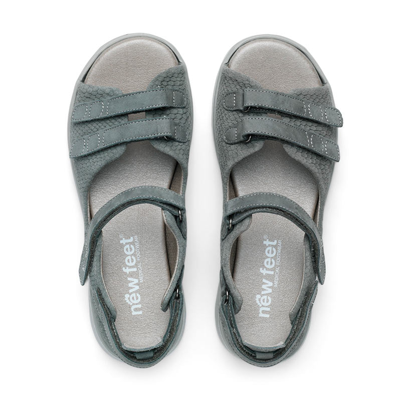 New Feet damesandal - Støvet grøn