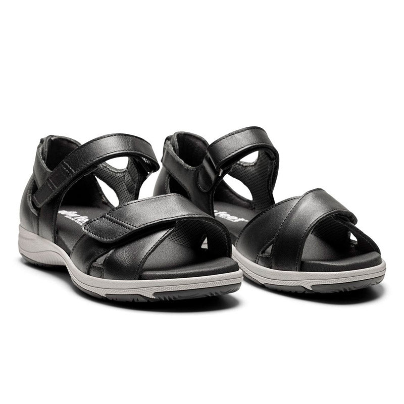 New Feet damesandal i læder - Sort - Seniorshop