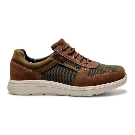 New Feet snøresko med lynlås - Grøn/brun - Seniorshop