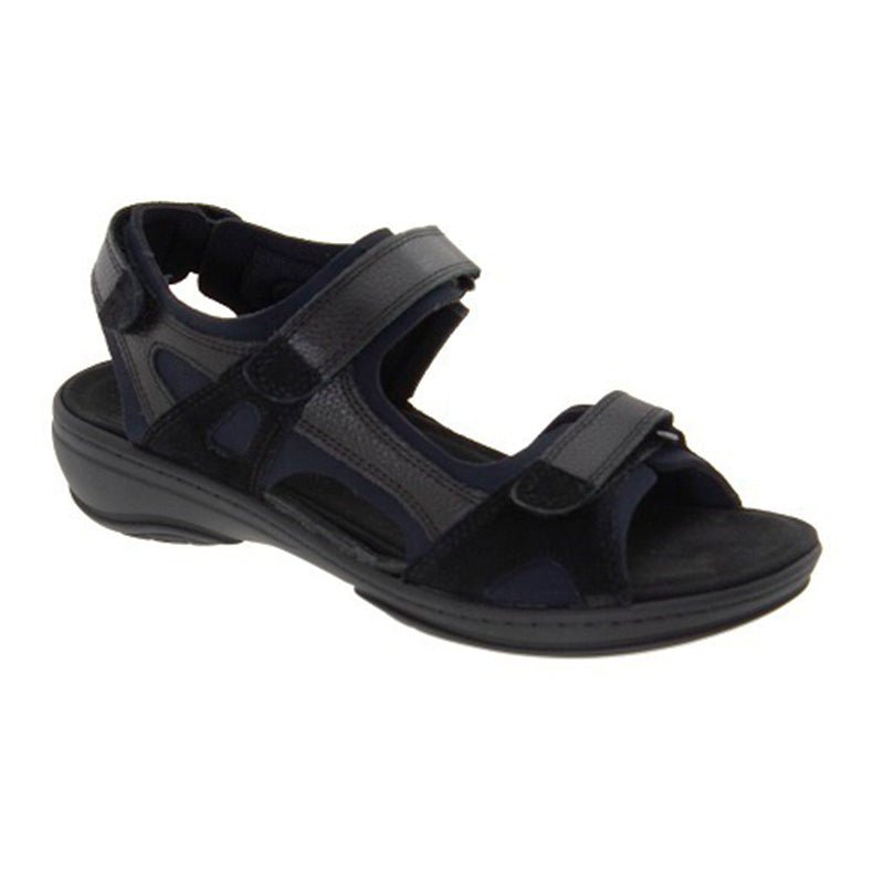 Fidelio damesandal - Sort læder - Seniorshop