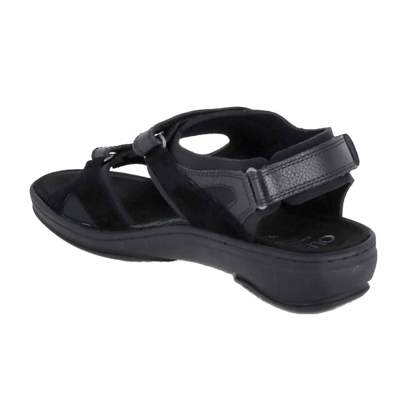 Fidelio damesandal - Sort læder - Seniorshop