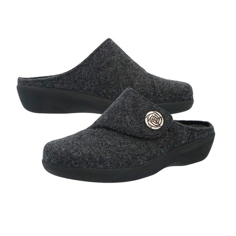 Pantuflas para dama, Gris oscuro, New Feet