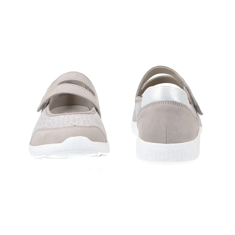 Waldläufer ballerina med velcro - Lys grå