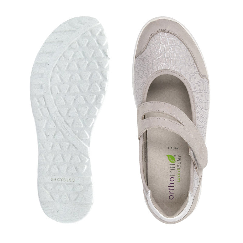 Waldläufer ballerina med velcro - Lys grå