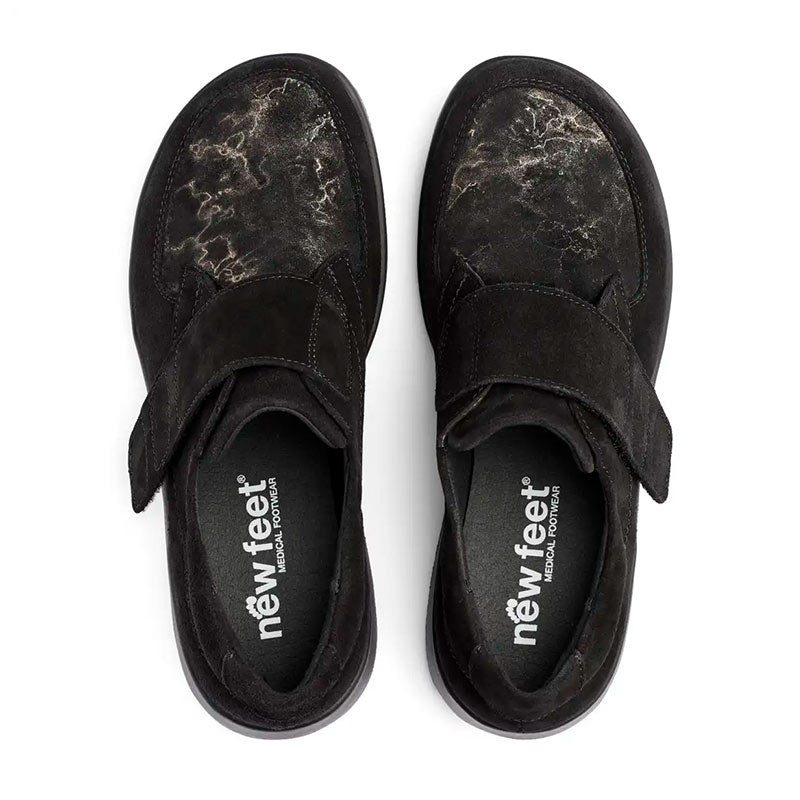 New Feet damesko med velcrorem - Sort