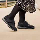 New Feet damesko med velcrorem - Sort