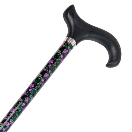Stok med justerbar højde - Lilla roser - Seniorshop