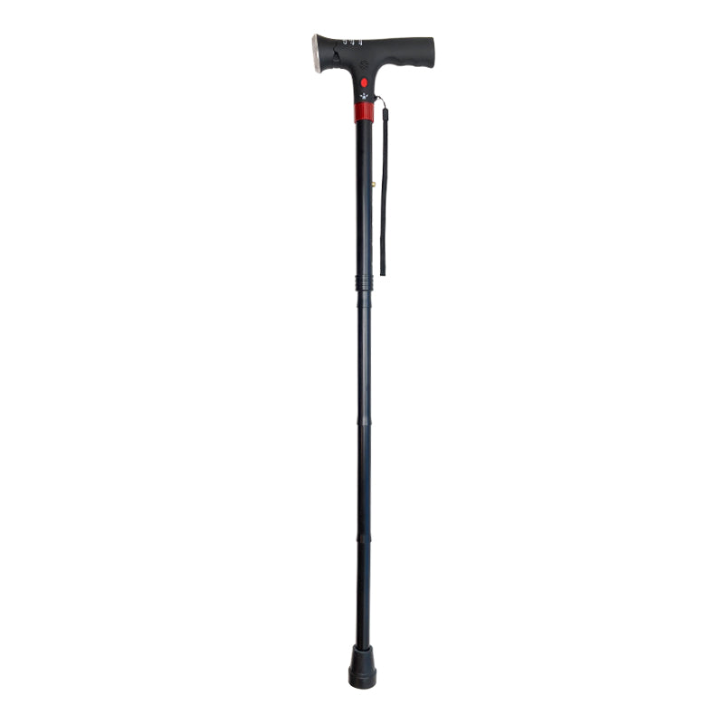 Bastón plegable con luz y alarma